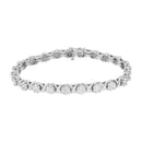 14K White Gold 4 7/8 Cttw Round Brilliant-Cut Diamond Round Cluster & X-Link 7" Tennis Bracelet (I-J Color, SI2-I1 Clarity)-6