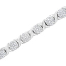 14K White Gold 4 7/8 Cttw Round Brilliant-Cut Diamond Round Cluster & X-Link 7" Tennis Bracelet (I-J Color, SI2-I1 Clarity)-8