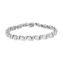 14K White Gold 5 1/4 cttw Diamond S-Link Floral Cluster Tennis Bracelet (I-J Clarity, SI2-I1 Color) - Size 7"-6