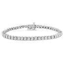 10K White Gold 1/2 Cttw Real Diamond Illusion-Set Miracle Plate Tennis Bracelet (I-J Color, SI2-I1 Clarity) - Size 7.5"-5