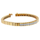 14K Yellow Gold Princess Cut Diamond Banded Bracelet (1.00 cttw, G-H Color, VS1-VS2 Clarity)-5