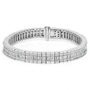14K White Gold 7 7/8 Cttw Princess and Baguette Diamond Eternity Line Tennis Bracelet (G-H Color, SI1-SI2 Clarity) - 7" Inches-1