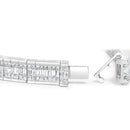 14K White Gold 7 7/8 Cttw Princess and Baguette Diamond Eternity Line Tennis Bracelet (G-H Color, SI1-SI2 Clarity) - 7" Inches-2