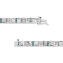 14K White Gold Princess-Cut white and Blue Diamond 3.00 cttw Fashion Link Bracelet (H-I Color, SI1-SI2 Clarity)-8
