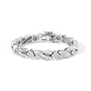 14K White Gold 8 1/5 Cttw Diamond Geometric Twisted Link Bracelet-1