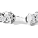 14K White Gold 8 1/5 Cttw Diamond Geometric Twisted Link Bracelet-2