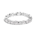 14K White Gold 8 5/8ct Cttw Princess and Baguette Diamond Geometric Twist Link Bracelet (G-H Color, VS1-VS2 Clarity) - 7"-1