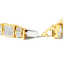 14K Yellow Gold 9.0 Cttw Diamond Alternating Bow and Box Link Bracelet (G-H Color, VS1-VS2 Clarity)- 7"-10