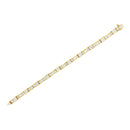 14K Yellow Gold 7.0 Cttw Baguette Cut Diamond Alternating Box and Wave Link Bracelet (G-H Color, VS1-VS2 Clarity) - 7" Inches-4