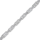 14K White Gold 10 5/8 Cttw Diamond Panel Link Bracelet  - 7" Inches-3