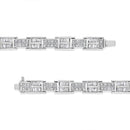 14K White Gold 10 5/8 Cttw Diamond Panel Link Bracelet  - 7" Inches-4