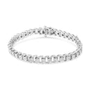 .925 Sterling Silver 1/4 Cttw Miracle Set Round Diamond Composite Open Linked Composite Line Bracelet (I-J Color, I3-Promo Clarity) - 7.5"-6