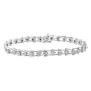 .925 Sterling Silver 1/4 cttw Miracle Set Diamond Sleek and Open "V"Bracelet (I-J Color, I3 Clarity) -7.5"-6