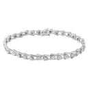 .925 Sterling Silver 1/4 cttw Miracle Set Diamond Sleek and Open "V"Bracelet (I-J Color, I3 Clarity) -7.5"-7