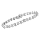 .925 Sterling Silver 1/4 cttw Miracle Set Diamond Sleek and Open "V"Bracelet (I-J Color, I3 Clarity) -7.5"-8
