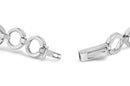 .925 Sterling Silver 1.00 Cttw Diamond Interlinking Open Circle Link Bracelet-2