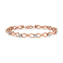 10K Rose Gold 1/2 cttw Diamond Cluster and Infinity Weave Link Bracelet (H-I Color, I2-I3 Clarity) - Size 7"-6