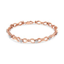 10K Rose Gold Plated .925 Sterling Silver 1/2 Cttw Diamond Infinity Link Tennis Bracelet (H-I Color, I2-I3 Clarity) -7â€-7