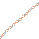 10K Rose Gold Plated .925 Sterling Silver 1/2 Cttw Diamond Infinity Link Tennis Bracelet (H-I Color, I2-I3 Clarity) -7â€-8