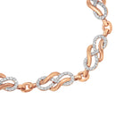 10K Rose Gold 1.0 Cttw Diamond Infinity Loop and Swirl Link Bracelet (I-J Color, I2-I3 Clarity) - 7.25" Inches-6