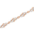 10K Rose Gold 1.0 Cttw Diamond Infinity Loop and Swirl Link Bracelet (I-J Color, I2-I3 Clarity) - 7.25" Inches-7
