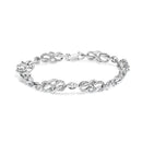.925 Sterling Silver 1.0 Cttw Diamond Infinity Loop and Swirl Link Bracelet (I-J Color, I2-I3 Clarity) - 7.25" Inches-1