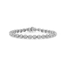 .925 Sterling Silver 1.0 Cttw Diamond Miracle-Plate Open Quatrefoil Flower Circle-Link 7" Tennis Bracelet (I-J color, I3 clarity)-6