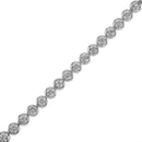 .925 Sterling Silver 1.0 Cttw Diamond Miracle-Plate Open Quatrefoil Flower Circle-Link 7" Tennis Bracelet (I-J color, I3 clarity)-10