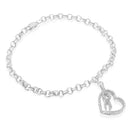 .925 Sterling Silver 1/4 Cttw Diamond-Accented Heart and Ribbon Charm 7" Link Chain Bracelet (H-I Color, I1-I2 Clarity)-5