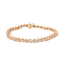 .925 Sterling Silver 1.0 Cttw Miracle Set Diamond Heart-Link 7" Tennis Bracelet (I-J Color, I2-I3 Clarity)-15