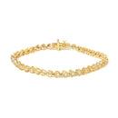 .925 Sterling Silver 1.0 Cttw Miracle Set Diamond Heart-Link 7" Tennis Bracelet (I-J Color, I2-I3 Clarity)-14