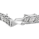 10k White Gold 2 cttw Diamond Fan-Shaped Link Tennis Bracelet (I-J Clarity, I3 Color) - Size 7.25"-6