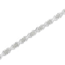 .925 Sterling Silver 1-1/2 Cttw Diamond Cluster X Link 7" Tennis Bracelet (I-J color, I3 clarity)-6