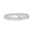 .925 Sterling Silver 1/2 Cttw Diamond Nested Circle Miracle Set Open Wheel 7" Fashion Link Bracelet (I-J Color, I3 Clarity)-7