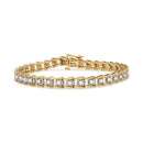 14K Yellow Gold Plated .925 Sterling Silver 2.00 Cttw Miracle Set Diamond Wave Link Bracelet (L-M Color, I2-I3 Clarity) - Size 7.25"-5