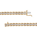 14K Yellow Gold Plated .925 Sterling Silver 2.00 Cttw Miracle Set Diamond Wave Link Bracelet (L-M Color, I2-I3 Clarity) - Size 7.25"-7