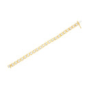 10K Yellow Gold Plated Sterling Silver 2 cttw Diamond "XOXO" Bracelet (J-K Clarity, I1-I2 Color) - Size 7.25"-10