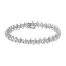 .925 Sterling Silver 1 cttw Prong-Set Diamond Link Bracelet (I-J, I1-I2) - 7.25"-6