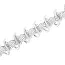 .925 Sterling Silver 1 cttw Prong-Set Diamond Link Bracelet (I-J, I1-I2) - 7.25"-9