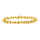 10KT Yellow Gold Plated .925 Sterling Silver 1 cttw Prong-Set Diamond Link Bracelet (J-K, I1-I2) - 7.5"-6