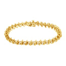 10KT Yellow Gold Plated .925 Sterling Silver 1 cttw Prong-Set Diamond Link Bracelet (J-K, I1-I2) - 7.5"-7