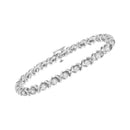 .925 Sterling Silver 1 cttw Brilliant Round-Cut Diamond "X" Link Bracelet (I-J Clarity, I2-I3 Color) - Size 7"-8