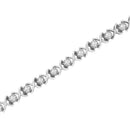 .925 Sterling Silver 1 cttw Brilliant Round-Cut Diamond "X" Link Bracelet (I-J Clarity, I2-I3 Color) - Size 7"-9