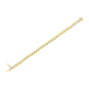 10K Yellow Gold Plated .925 Sterling Silver 7.0 cttw 2-Prong Set Round Brilliant Cut Diamond "S" Link Bracelet (J-K color, I1-I2 clarity) - 7"-12