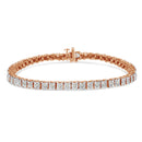 .925 Sterling Silver 1.0 Cttw Diamond Square Frame Miracle-Set Tennis Bracelet (I-J Color, I3 Clarity) - 7"-14