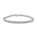 .925 Sterling Silver 1.0 Cttw Diamond Square Frame Miracle-Set Tennis Bracelet (I-J Color, I3 Clarity) - 7"-8