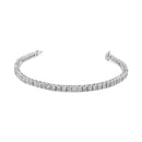 .925 Sterling Silver 1.0 Cttw Diamond Square Frame Miracle-Set Tennis Bracelet (I-J Color, I3 Clarity) - 7"-9