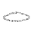.925 Sterling Silver 1.0 Cttw Miracle-Set Diamond Round Faceted Bezel Tennis Bracelet (I-J Color, I3 Clarity) - 7"-16
