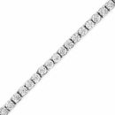 .925 Sterling Silver 1.0 Cttw Miracle-Set Diamond Round Faceted Bezel Tennis Bracelet (I-J Color, I3 Clarity) - 7"-20
