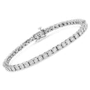 14K White Gold 3.0 Cttw Lab Grown Diamond Illusion-Set Miracle Plate Tennis Bracelet (F-G Color, VS1-VS2 Clarity) - Size 7.25"-6